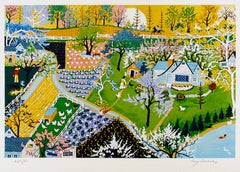 Spring Fever, Folk Art Screenprint by Kay Ameche
