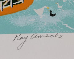 Younger Than Springtime, Folk Art Screenprint by Kay Ameche