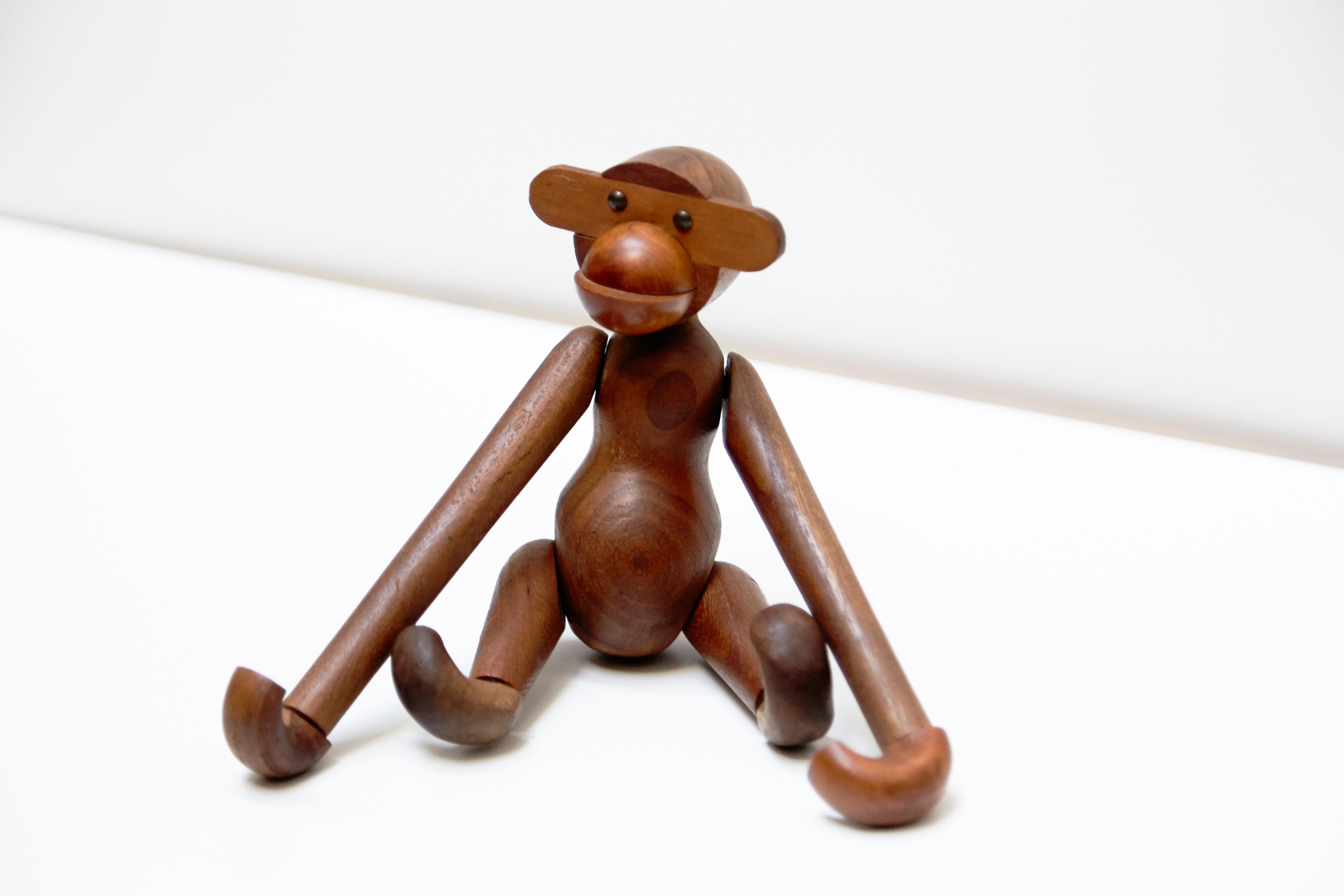 Scandinavian Modern Kay Bojensen Denmark Early Edition Teak Wood Monkey, circa 1960