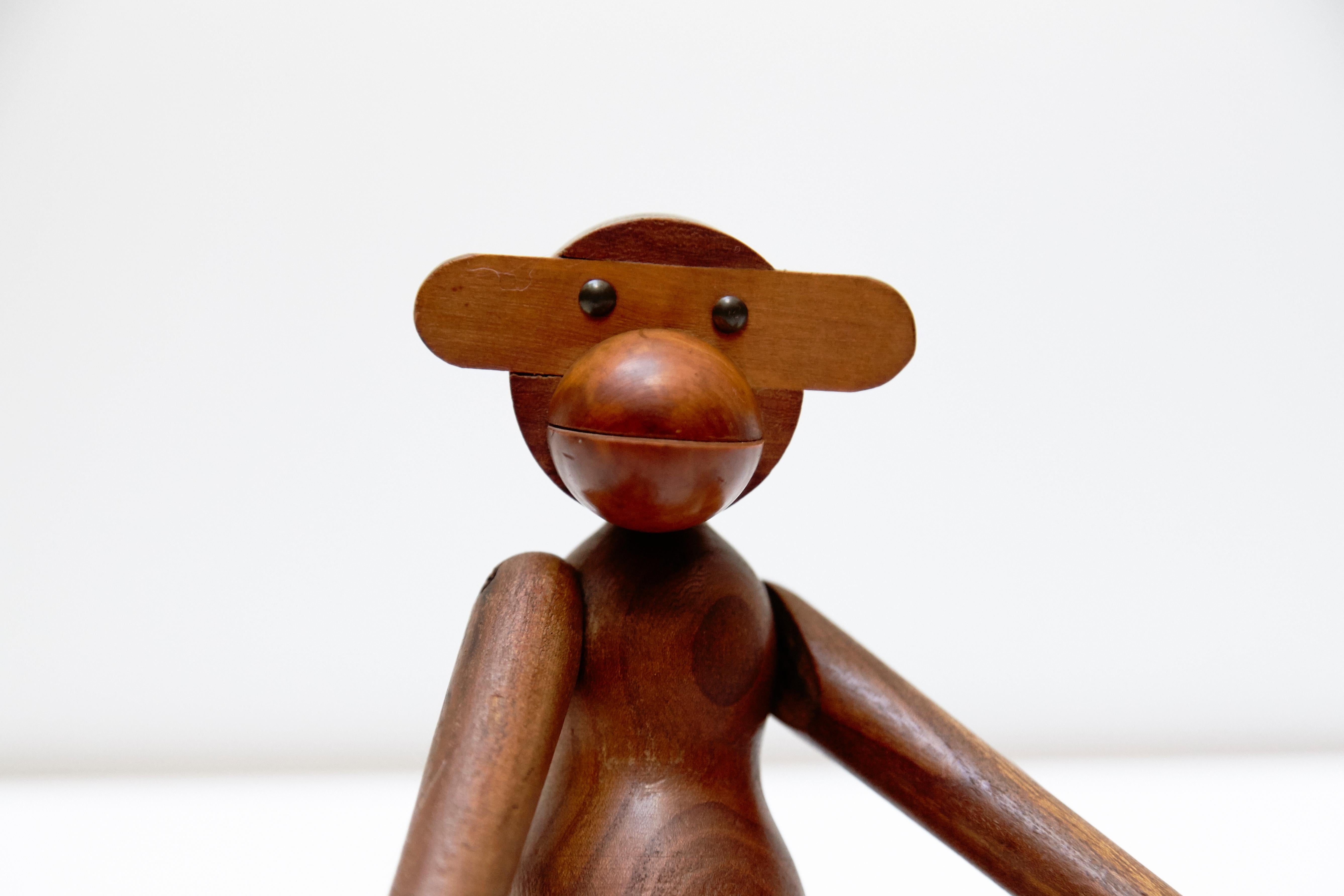 Danish Kay Bojensen Denmark Early Edition Teak Wood Monkey, circa 1960