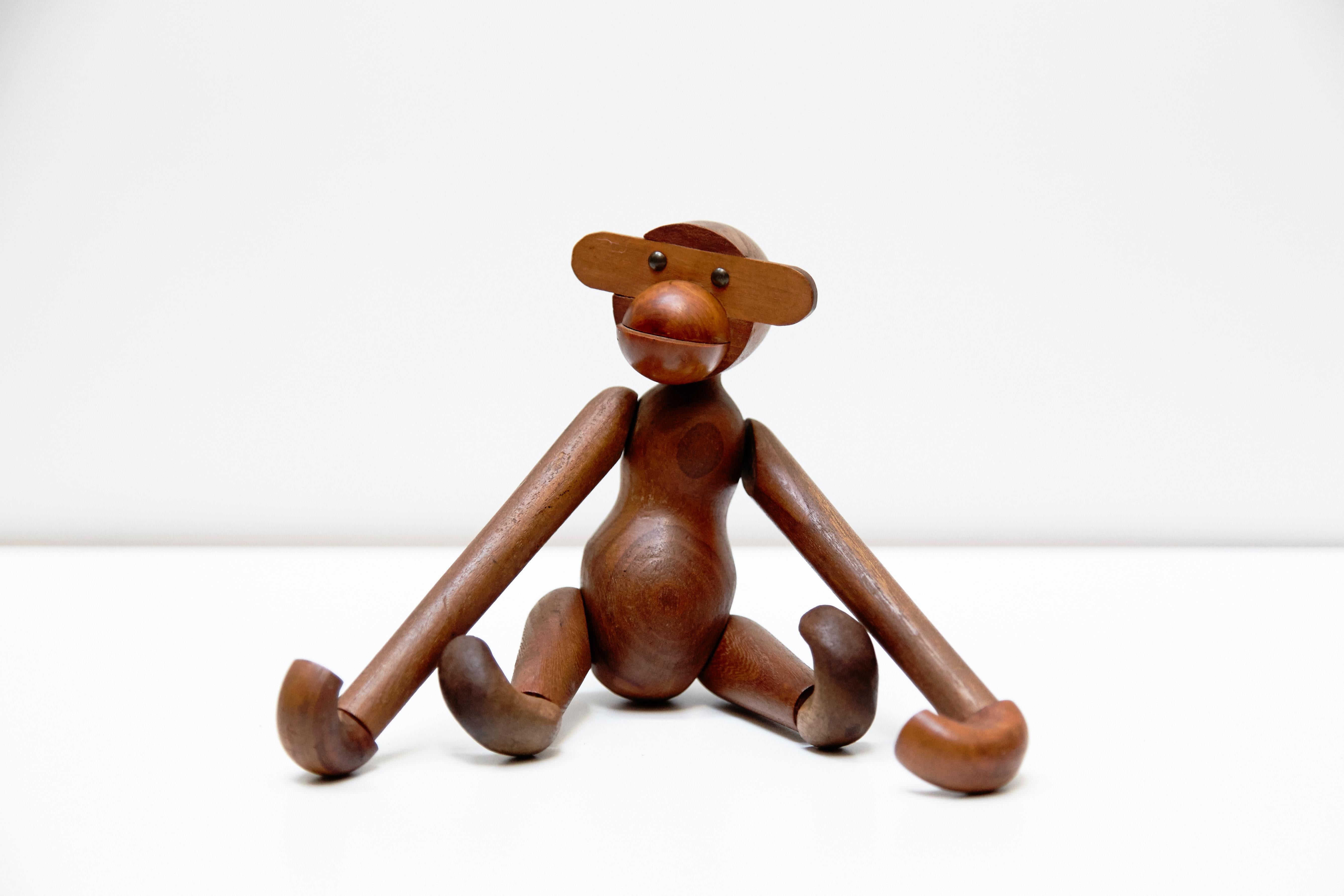 Mid-20th Century Kay Bojensen Denmark Early Edition Teak Wood Monkey, circa 1960