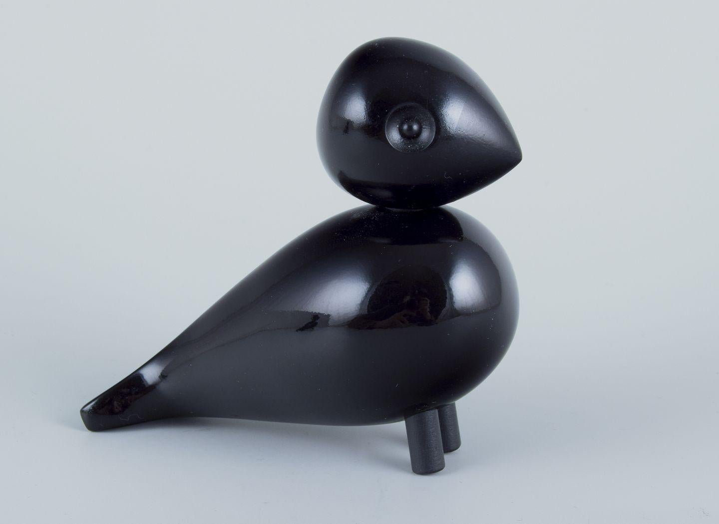 Scandinavian Modern Kay Bojesen (1886-1958), Danish designer. Two wooden turtledoves in black colour For Sale