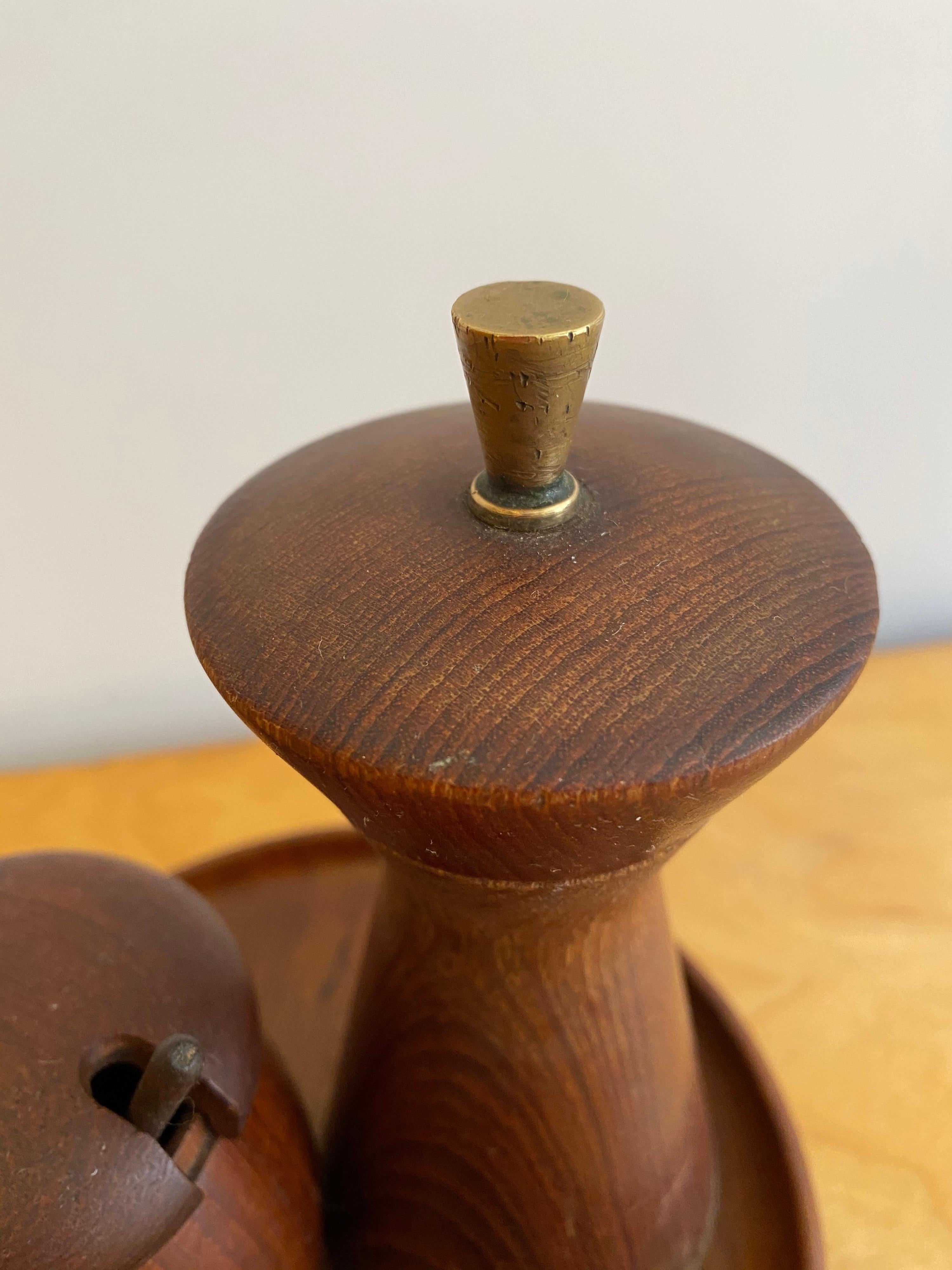 Kay Bojesen 3 Piece Teak Condiment Set In Good Condition For Sale In Philadelphia, PA