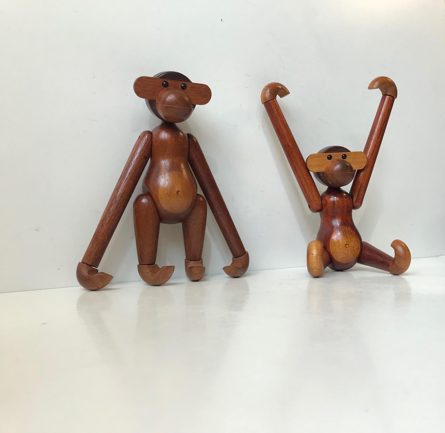 Danish Kay Bojesen, a Pair of Vintage Monkeys with Articulated Limbs, Denmark