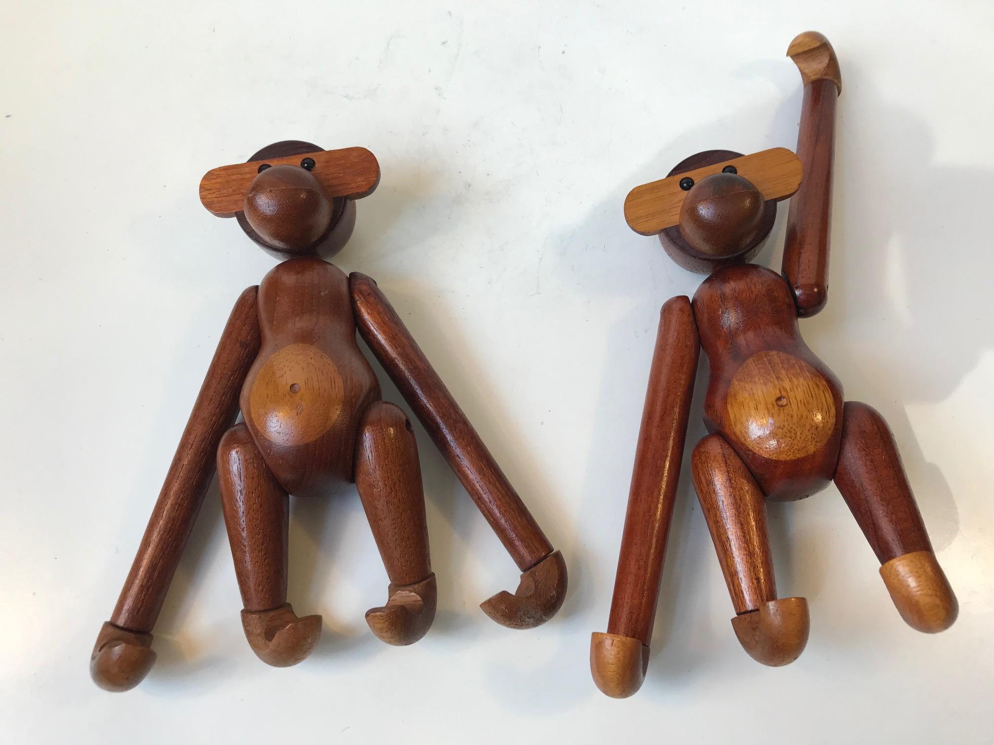 Kay Bojesen, a Pair of Vintage Monkeys with Articulated Limbs, Denmark 1