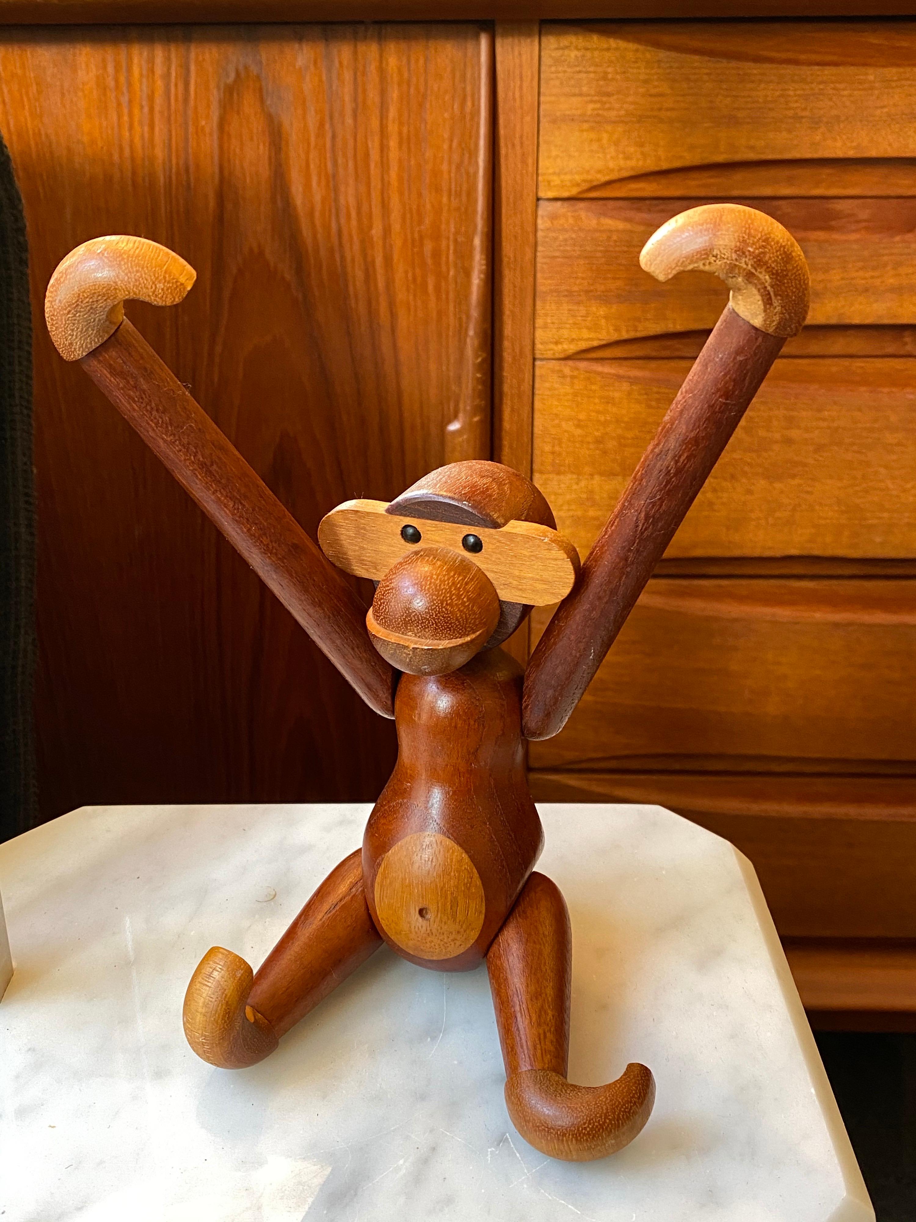 Scandinavian Modern Kay Bojesen Articulated Teak Monkey