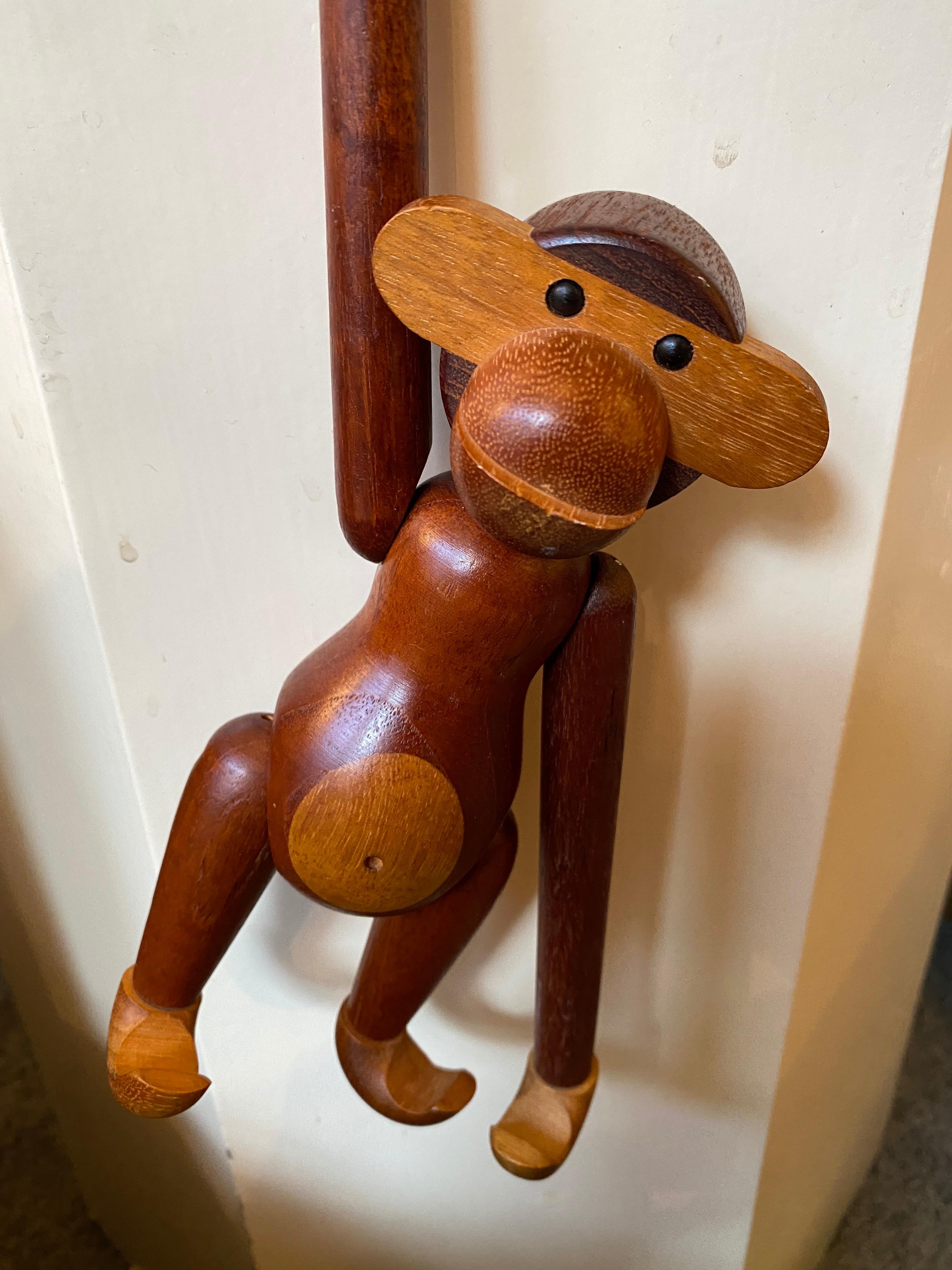 Mid-20th Century Kay Bojesen Articulated Teak Monkey