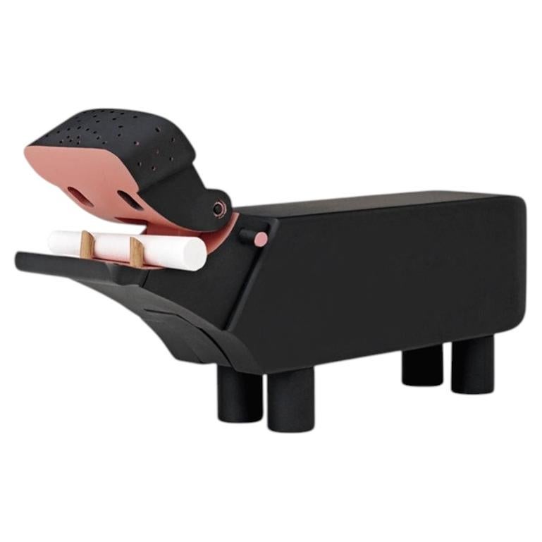 Kay Bojesen Black Hippo Sculpture in Beech Wood, Scandinavian Design For Sale