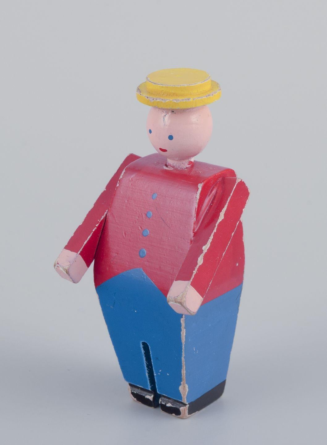 Scandinavo moderno Kaye Bojesen, designer danese. Tre figure di case coloniche in legno, metà del XX secolo. in vendita