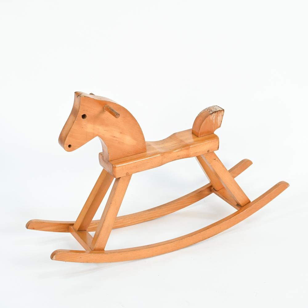 Bring some Scandinavian modern design into a nursery or child's room with this adorable Danish mid-century rocking horse designed by Kay Bojesen, crafted of beech wood.