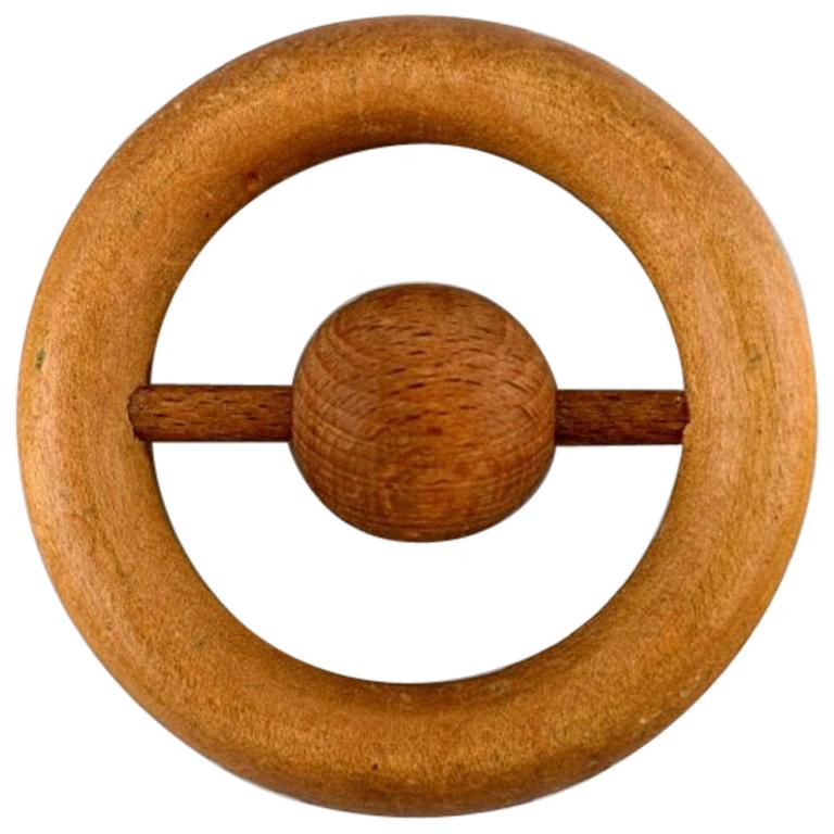 Kay Bojesen, Denmark, Baby Rattle in Beech, Late 20th Century For Sale