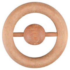 Retro Kay Bojesen, Denmark, Baby Rattle in Beech, Late 20th Century