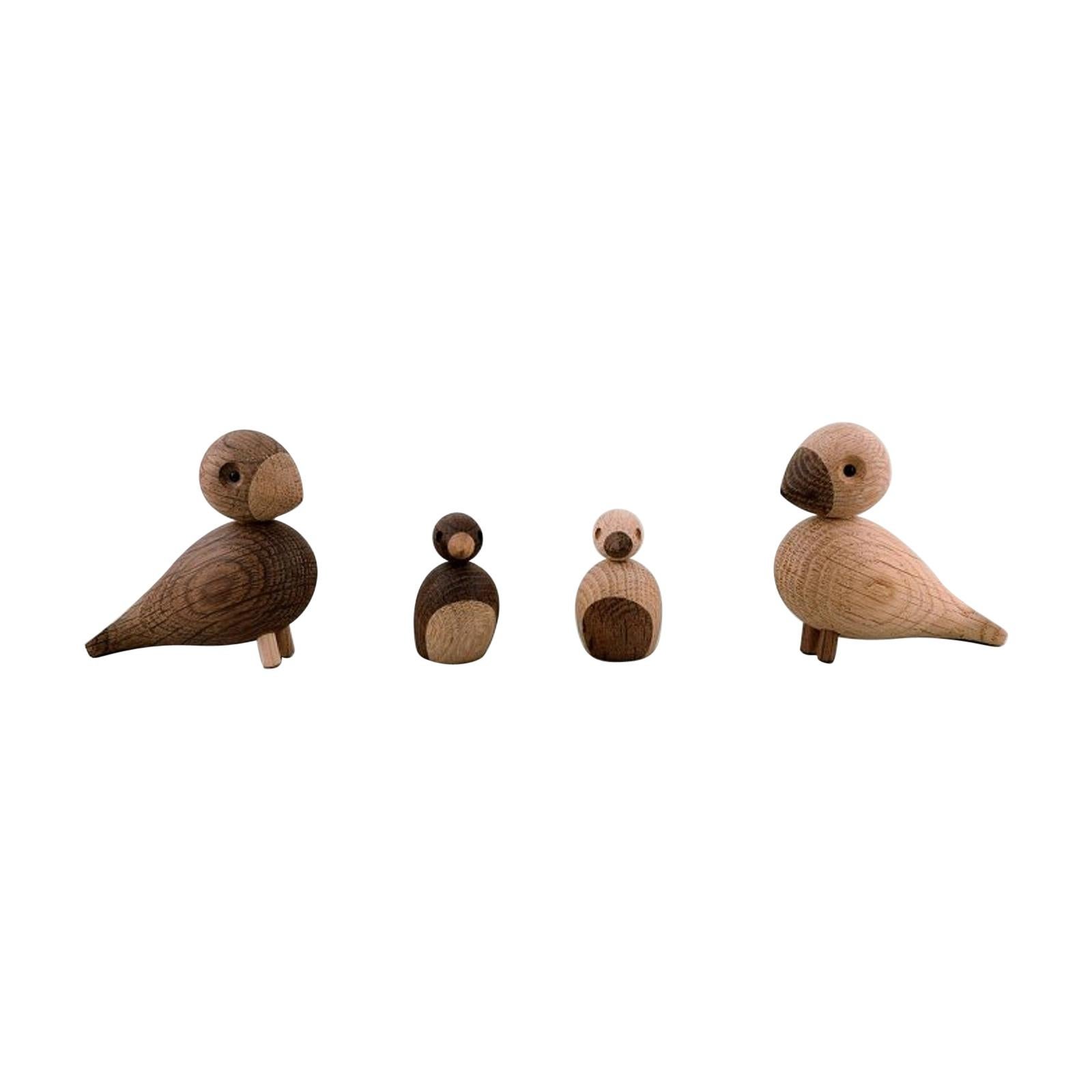 Kay Bojesen, Denmark, Four Wooden Birds, Danish Design, 20th-21st Century