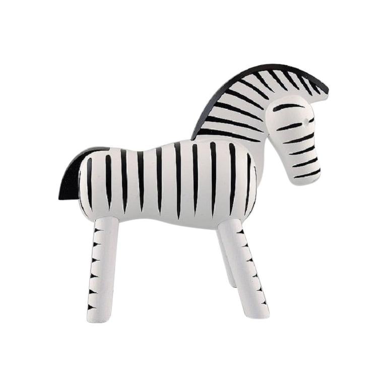 Kay Bojesen Denmark, Hand Painted Wooden Zebra, Danish Design, 20th-21st Century