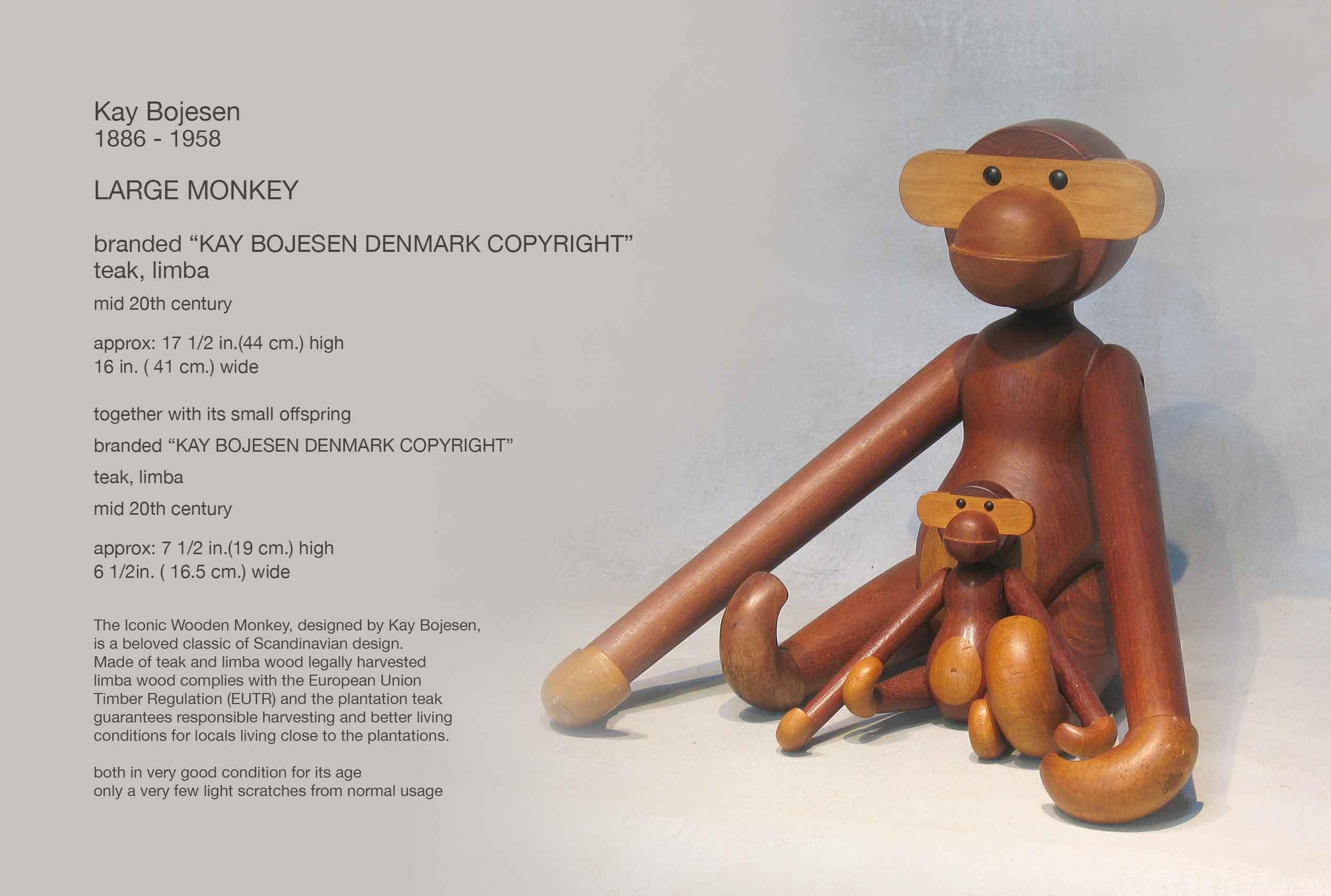 Kay Bojesen Denmark Signed Teak Monkey  For Sale 11