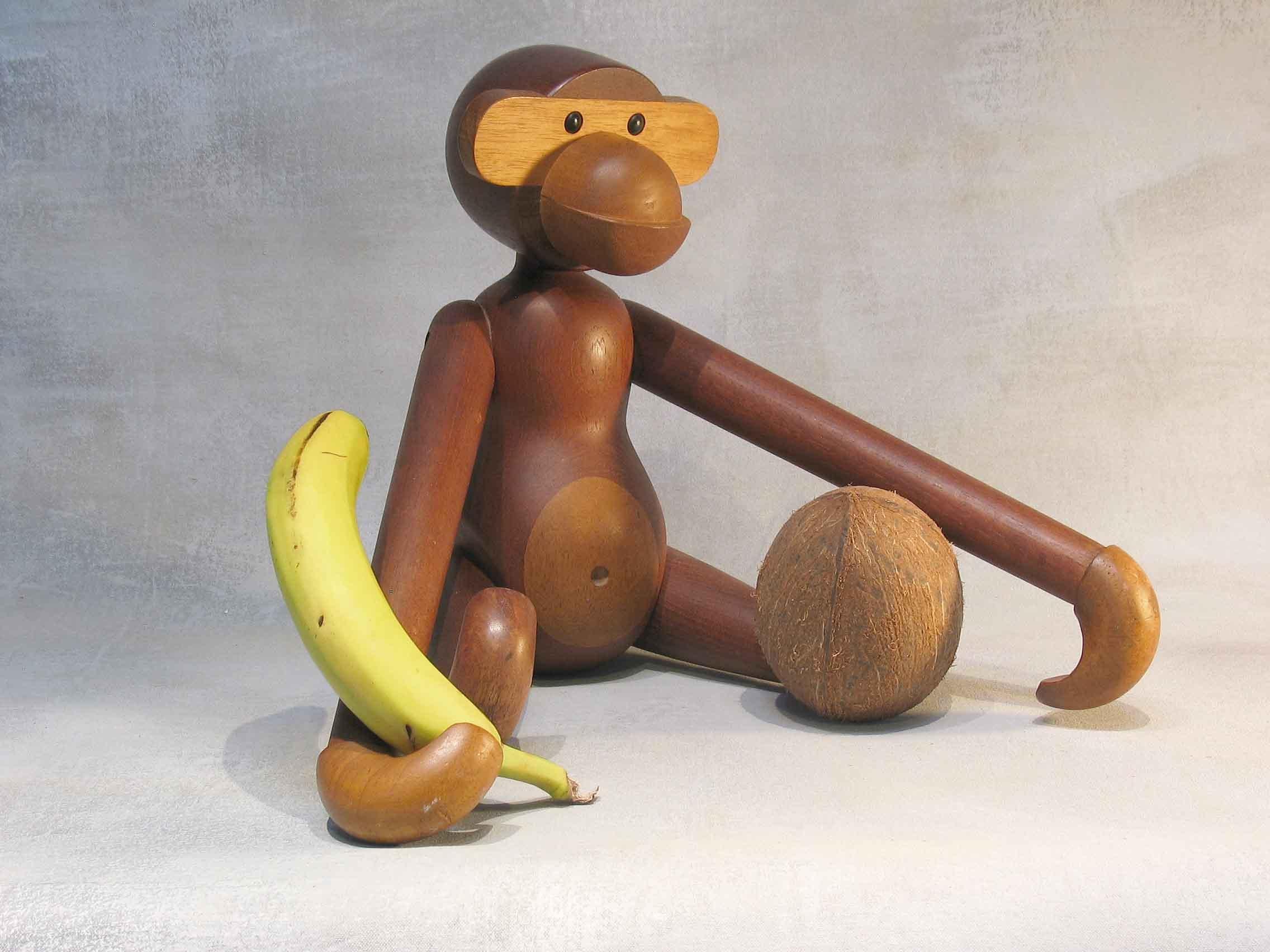 Kay Bojesen Denmark Signed Teak Monkey  For Sale 1