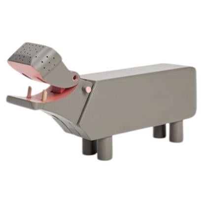 Kay Bojesen Grey Hippo Sculpture, Wood, Scandinavian Modern, 3.5\"