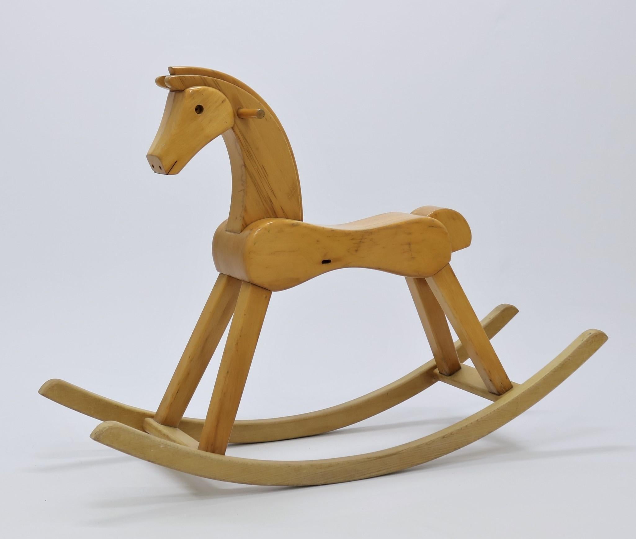 Very rare and large edition of Danish designer Kay Bojesen´s iconic and beloved children’s rocking horse. This larger model, called 