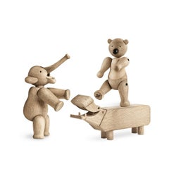 Statuette "Liliput" di Kay Bojesen, Oak, set da tre
