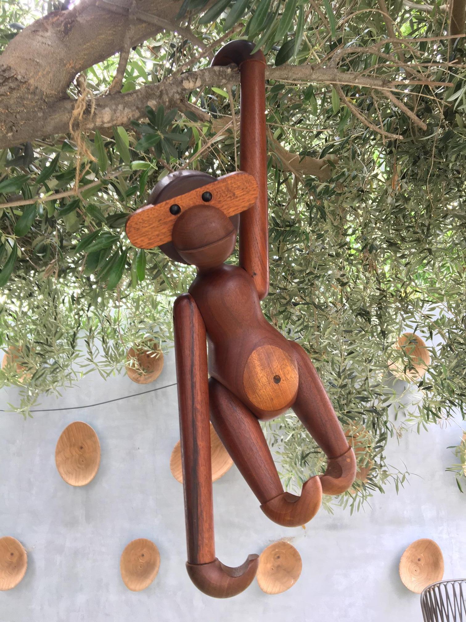Kay Bojesen Medium to Large Scale Teak Monkey, Signed  For Sale 1