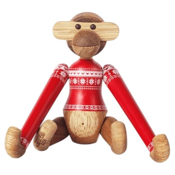 Kay Bojesen Mini Teak & Limba Monkey, Christmas Jumper 2024 For Sale