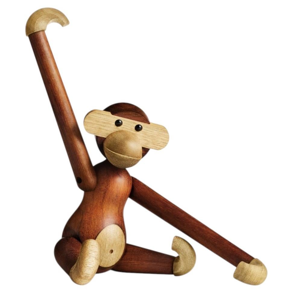 Kay Bojesen Monkey Figurine, Handcrafted Teak & Limba, Denmark, 1951