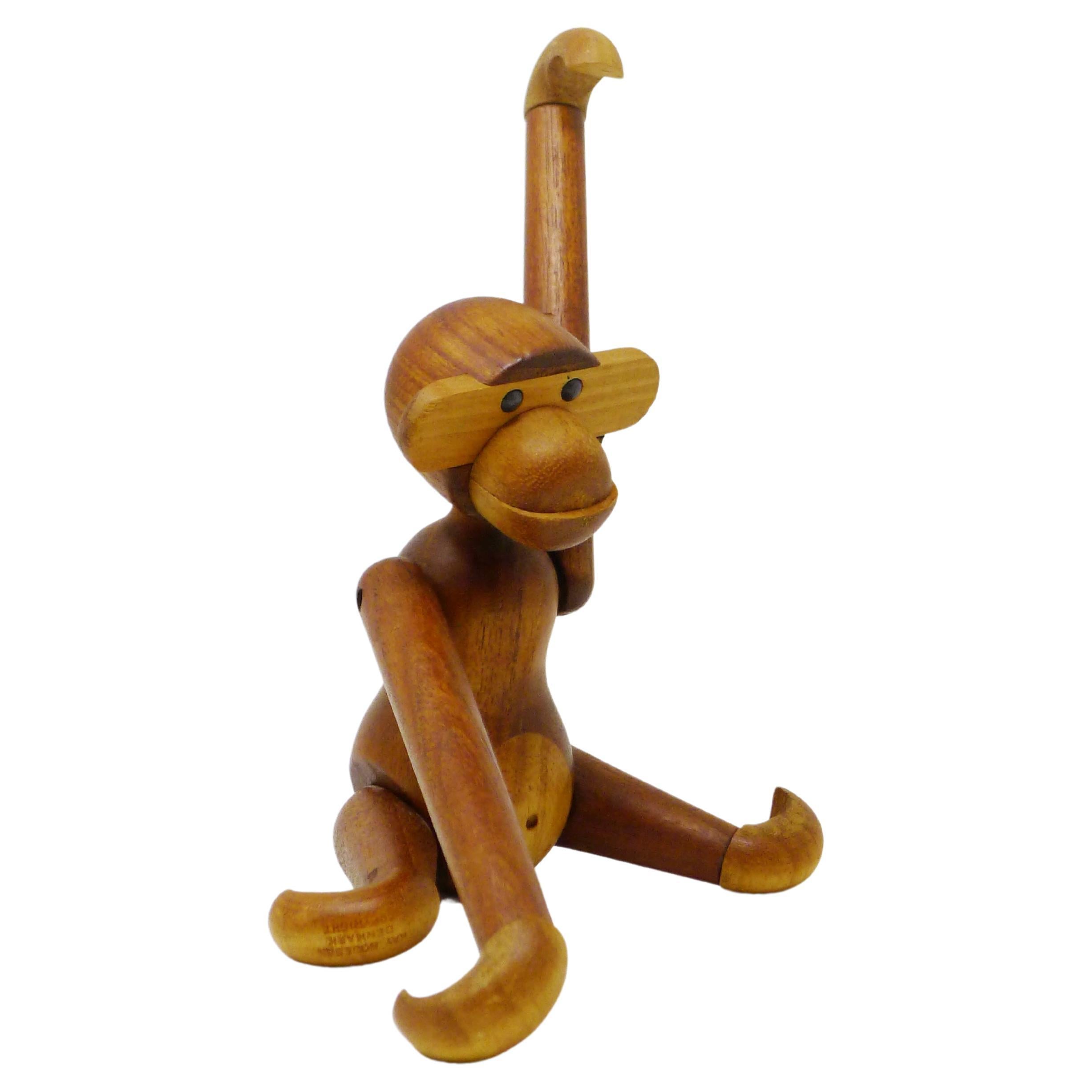 Kay Bojesen, Original Vintage Small Monkey, teck et bois de limba, 1950s, signé