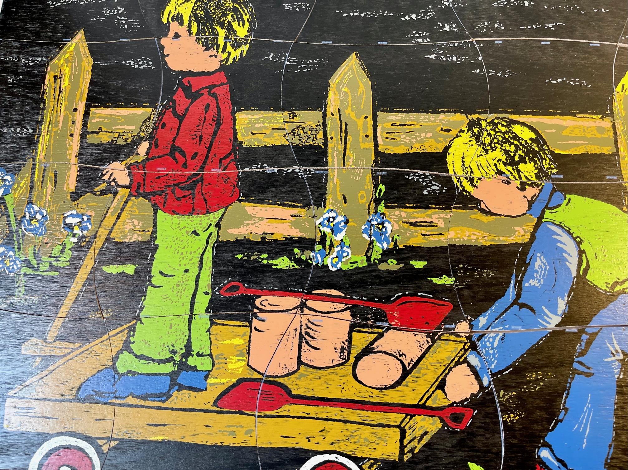Mid-Century Modern Kay Bojesen Painted Wooden Puzzle, 1950s For Sale