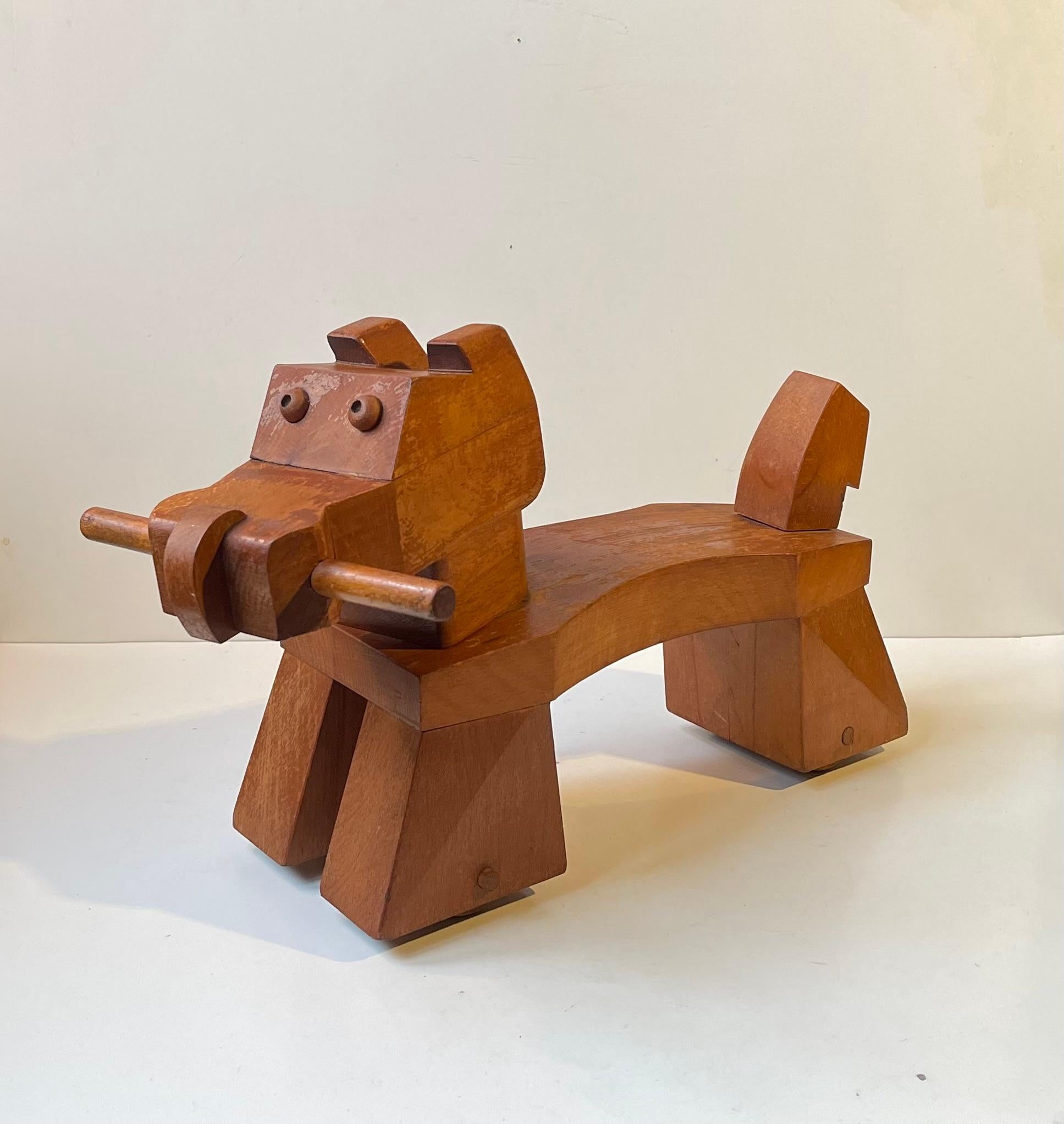 Mid-Century moderno Sgabello per cani a rotelle Kay Bojesen in Beeche, anni '50 in vendita