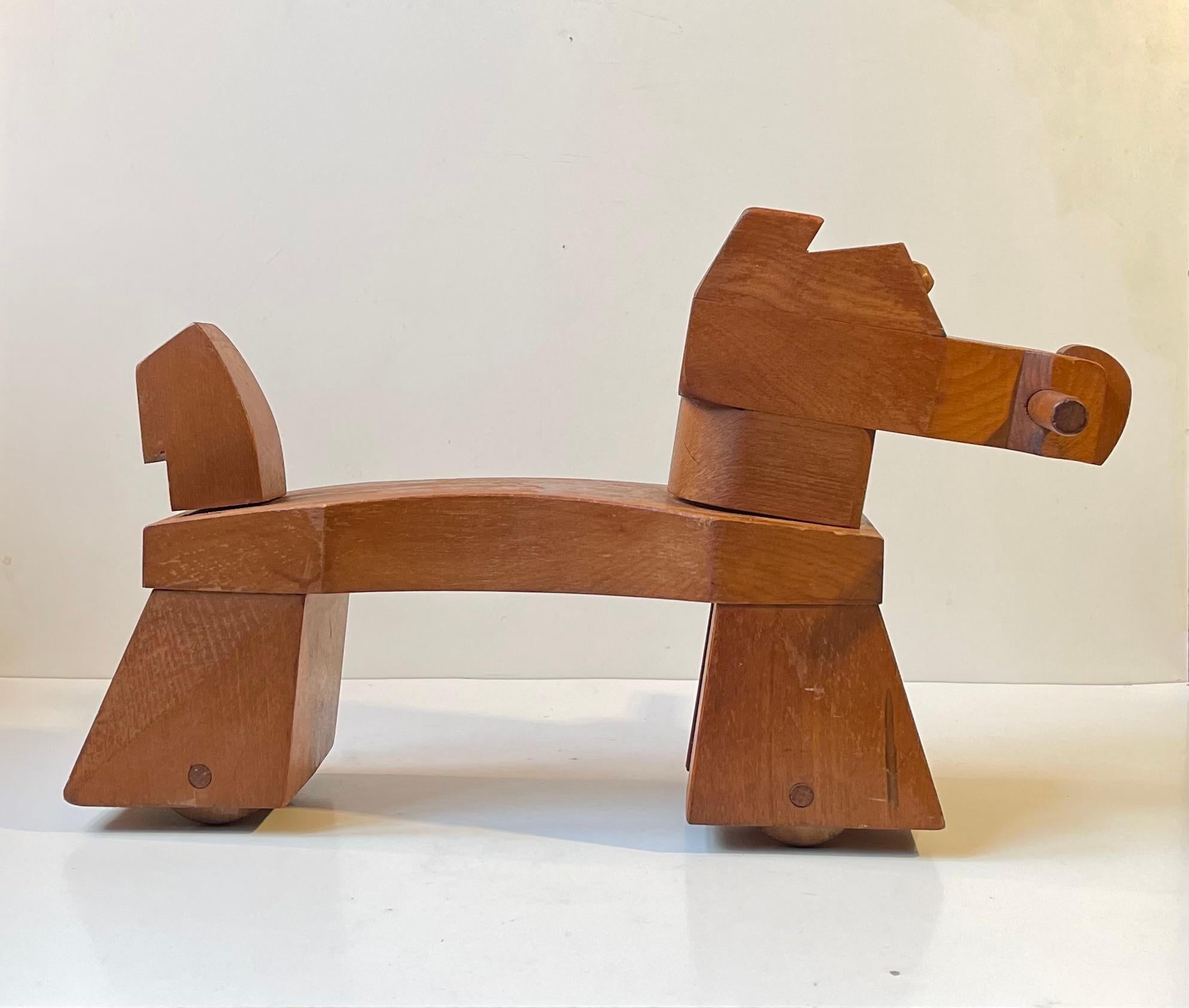 Sgabello per cani a rotelle Kay Bojesen in Beeche, anni '50 In condizioni buone in vendita a Esbjerg, DK