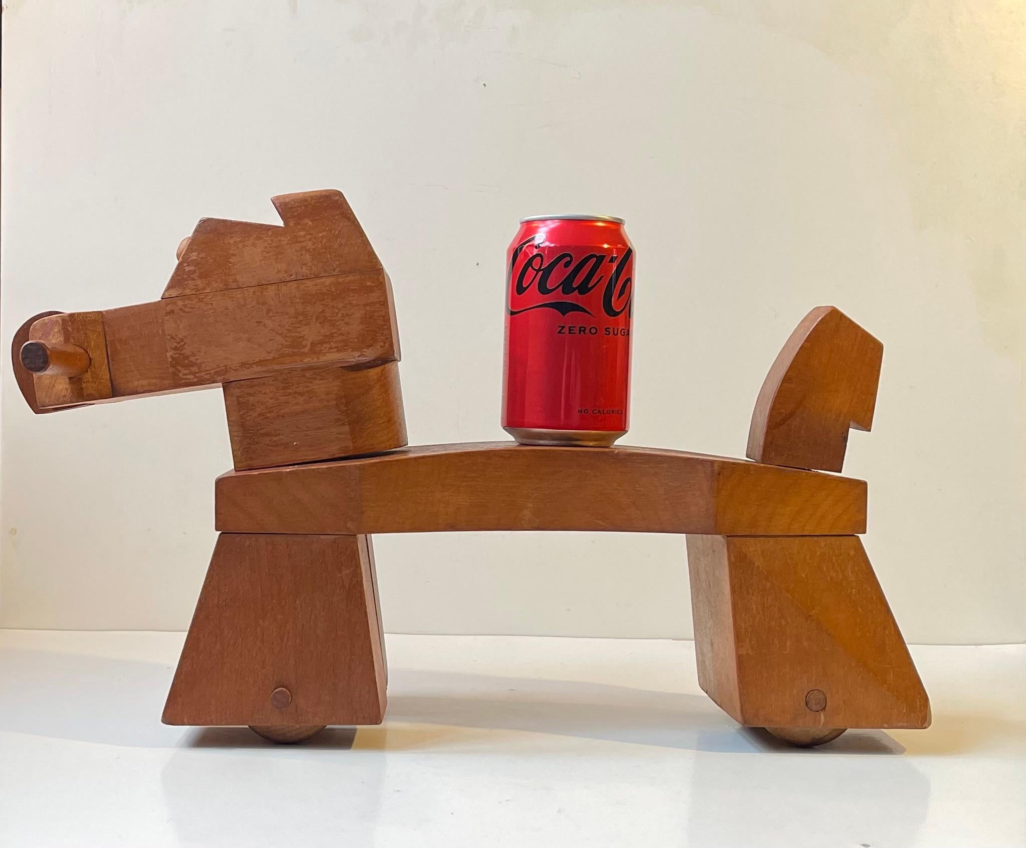 Faggio Sgabello per cani a rotelle Kay Bojesen in Beeche, anni '50 in vendita