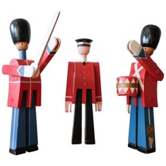 Retro Kay Bojesen Royal Danish Guard Drummer Swordsman Postman Toys