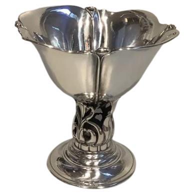 Kay Bojesen Silver Bowl with Mounted Stones For Sale