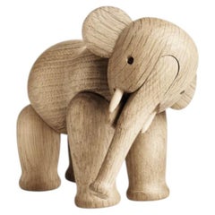 Kay Bojesen Small Oak Elephant Sculpture - Scandinavian Design