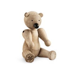 Petite sculpture « Ours » de Kay Bojesen en chêne et érable, design scandinave