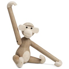 Kay Bojesen Small Monkey Sculpture in Oak & Maple, Scandinavian Design