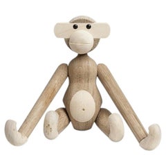 Kay Bojesen Small Monkey Sculpture in Oak & Maple, Scandinavian Design