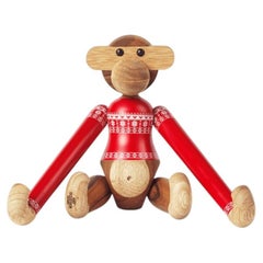 Kay Bojesen Small Teak & Limba Monkey, Christmas Jumper 2024