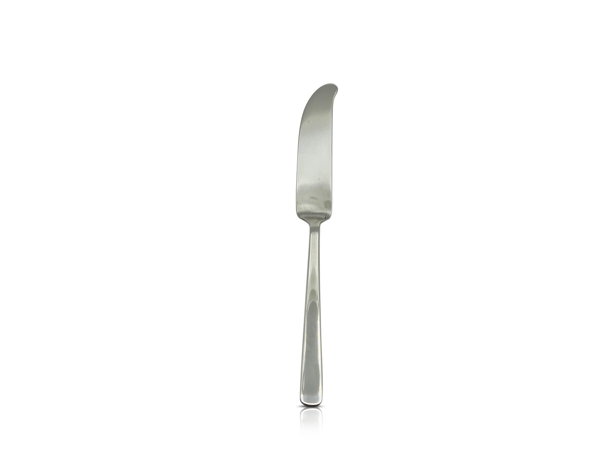 Polished Kay Bojesen Sterling Silver Grand Prix Curved Butter Knife For Sale