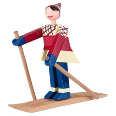 Kay Bojesen 'The Skier Boje' Figurine, Wood, Scandinavian Design