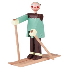 Kay Bojesen 'The Skier Datti' Figurine, Wood, Scandinavian Design
