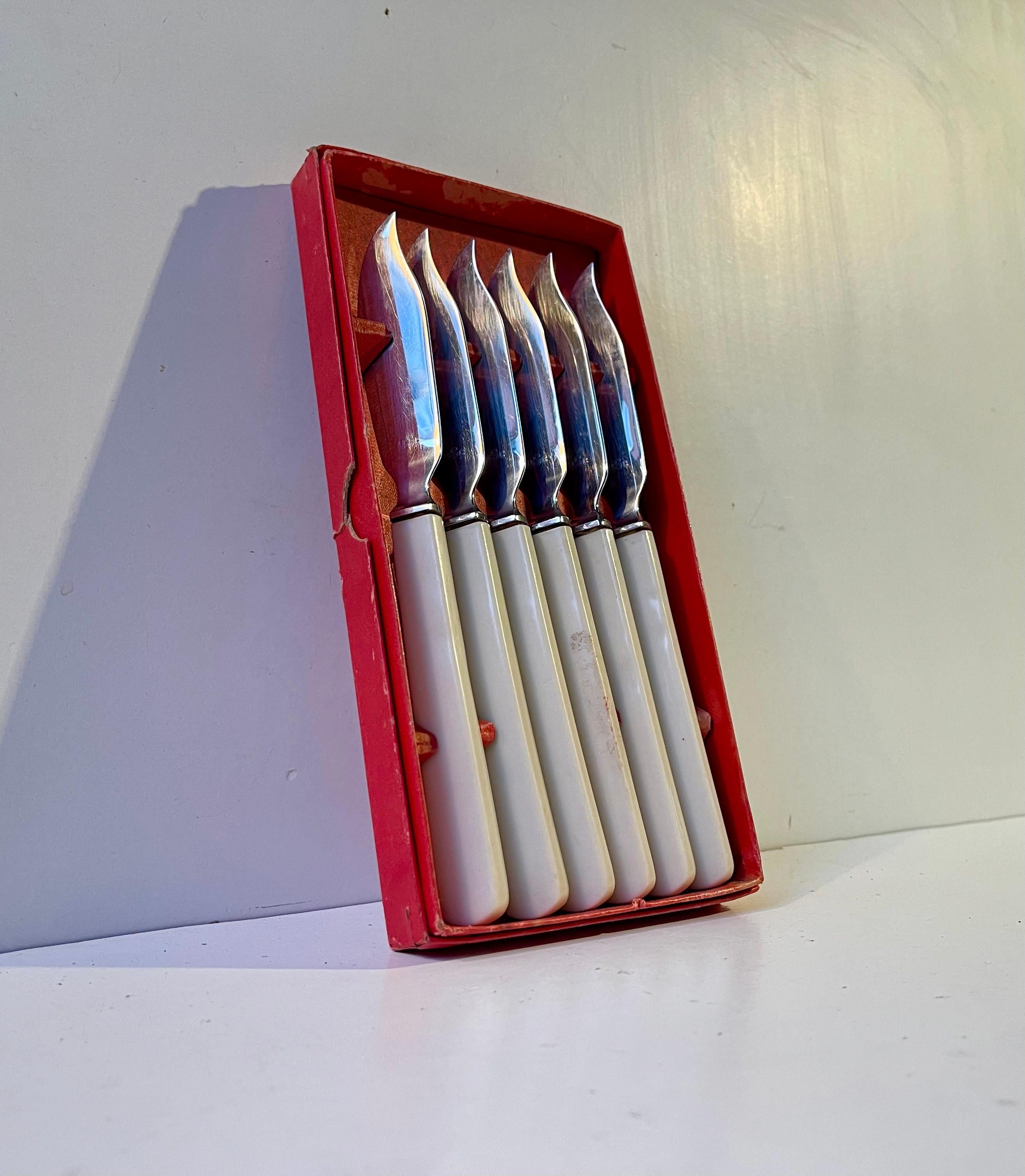 Milieu du XXe siècle Couteaux à poisson vintage danois Kay Bojesen pour USC Copenhagen, années 1950 en vente