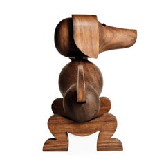 Kay Bojesen Walnut Dachshund Sculpture, 4.3 in H, Scandinavian Modern