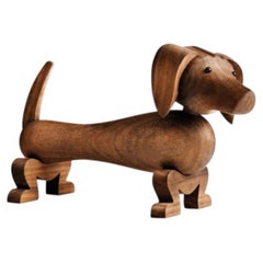 Kay Bojesen Walnut Dachshund Sculpture, 4.3 in H, Scandinavian Modern