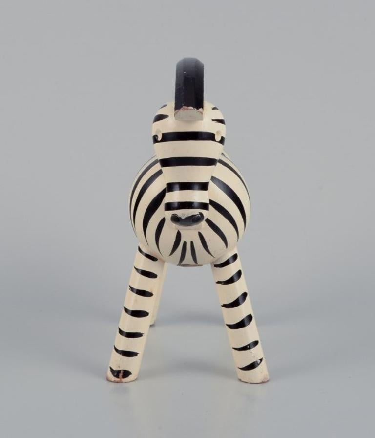 Polychromed Kay Bojesen, well-known Danish designer.  Wooden figurine of a zebra. For Sale