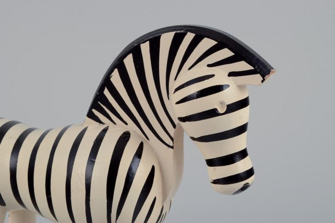 Kay Bojesen, well-known Danish designer.  Wooden figurine of a zebra. In Good Condition For Sale In Copenhagen, DK