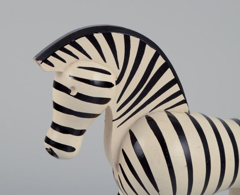 20th Century Kay Bojesen, well-known Danish designer.  Wooden figurine of a zebra. For Sale