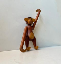 Scultura di scimmia in legno di Kaye Bojesen, Teak e Limba, Danimarca, anni '60