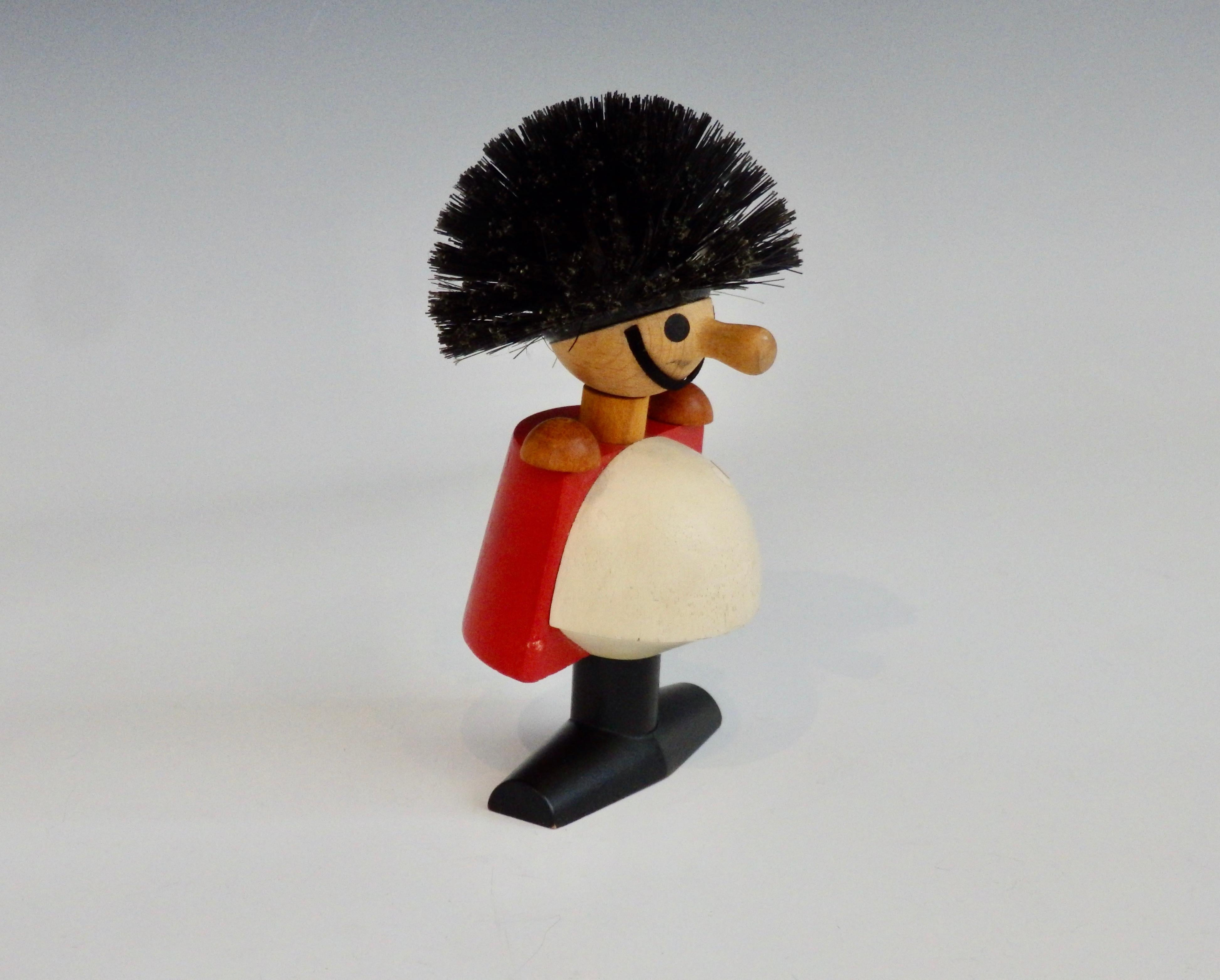 Kay Bojeson guardsman figure. Hand painted white red with black feet. Sold by Laurids Lonborg Denmark retains original label. Completely original condition with little to no wear.