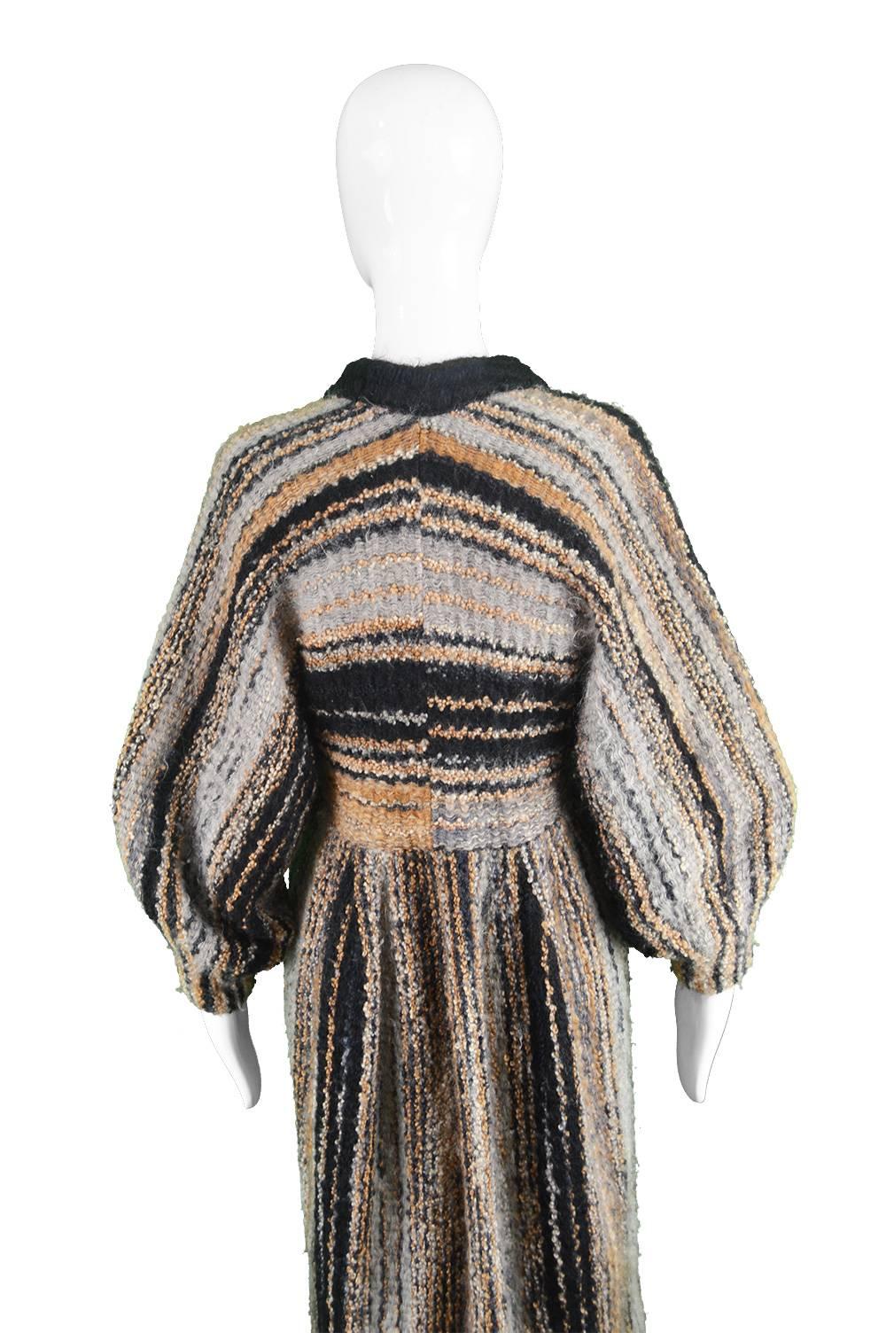Kay Cosserat Vintage Wool and Mohair Knit Balloon Sleeve Cardigan Coat, 1970s  4